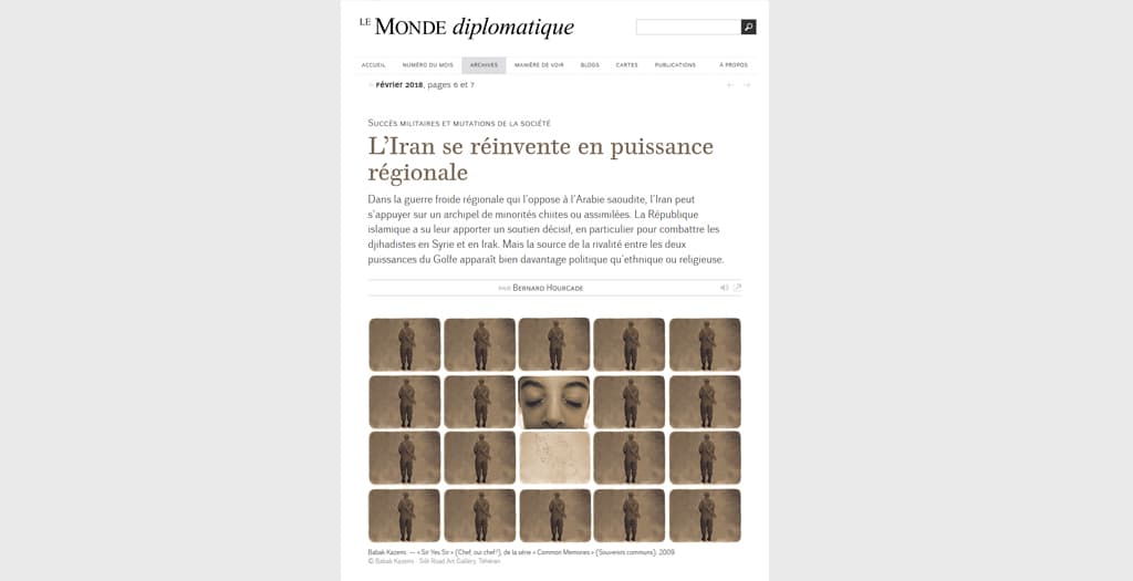 Babak Kazemi featured in Le Monde Diplomatique