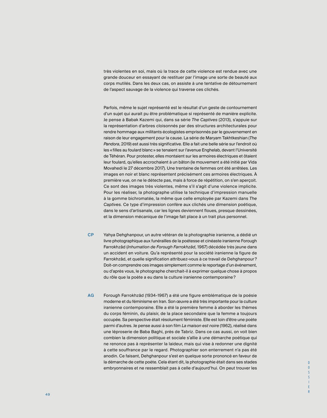 SPIRALE MAGAZINE: INTERVIEW WITH ANAHITA GHABAIAN ETEHADIEH BY CLAUDIA POLLEDRI