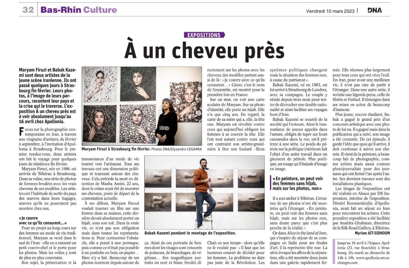 “Within a Hair’s Breadth” Babak Kazemi & Maryam Firuzi’s Exhibition at Apollonia Art Exchange Center, France