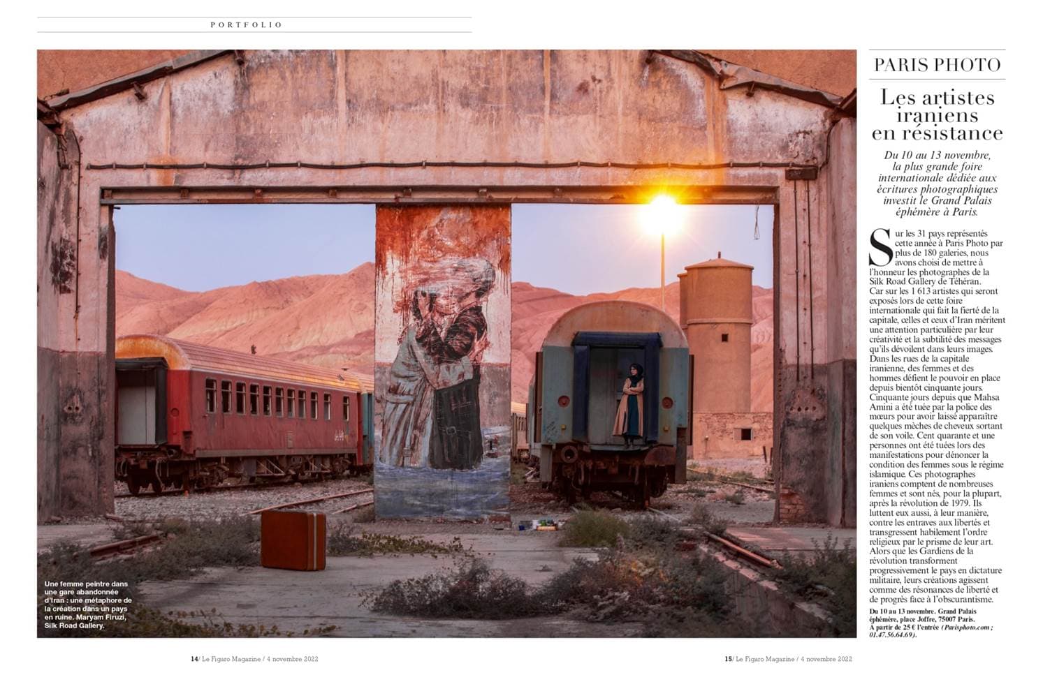 An Article on presentation of The Silk road Gallery, Paris Photo Exhibition 2022- Le Figaro Magazine